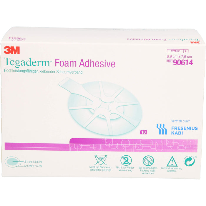 Tegaderm Foam Adhesive FK 6,9x7,6cm oval, 10 St VER