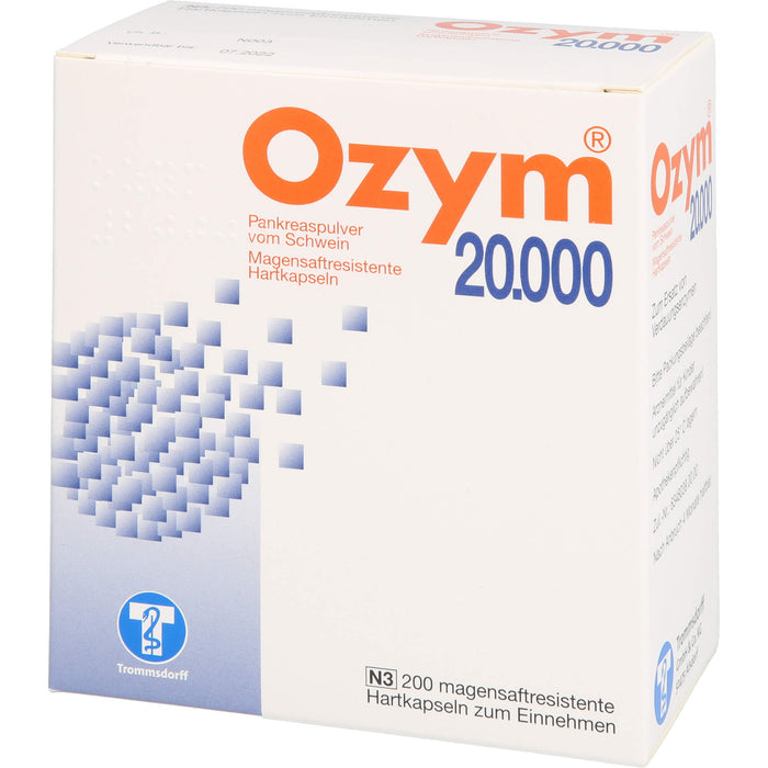 Ozym 20.000, magensaftresistente Hartkaps., 200 pc Capsules