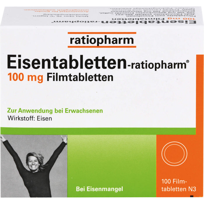 Eisentabletten-ratiopharm 100 mg Filmtabletten, 100 pcs. Tablets