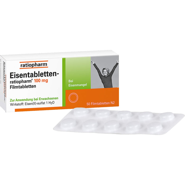 Eisentabletten-ratiopharm 100 mg Filmtabletten, 100 pcs. Tablets