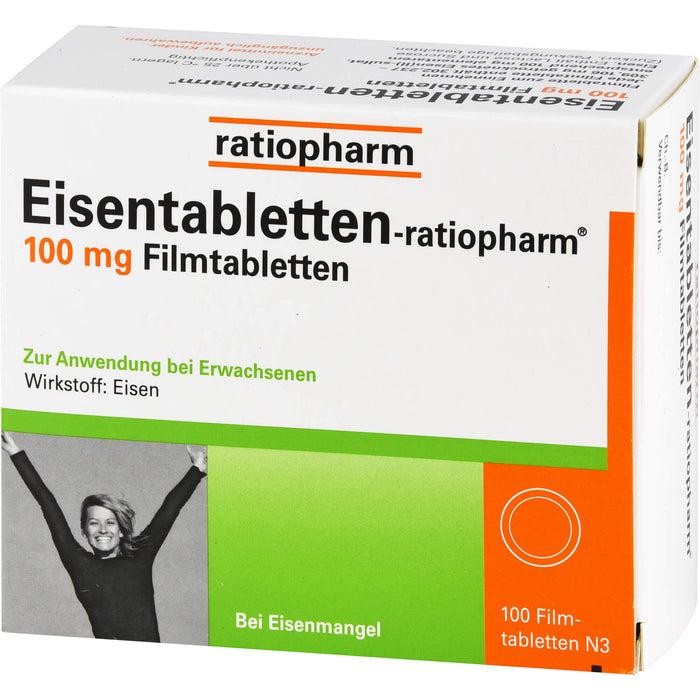 Eisentabletten-ratiopharm 100 mg Filmtabletten, 100 pcs. Tablets