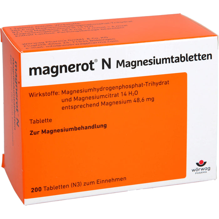 magnerot N Magnesiumtabletten zur Magnesiumbehandlung, 200 pc Tablettes