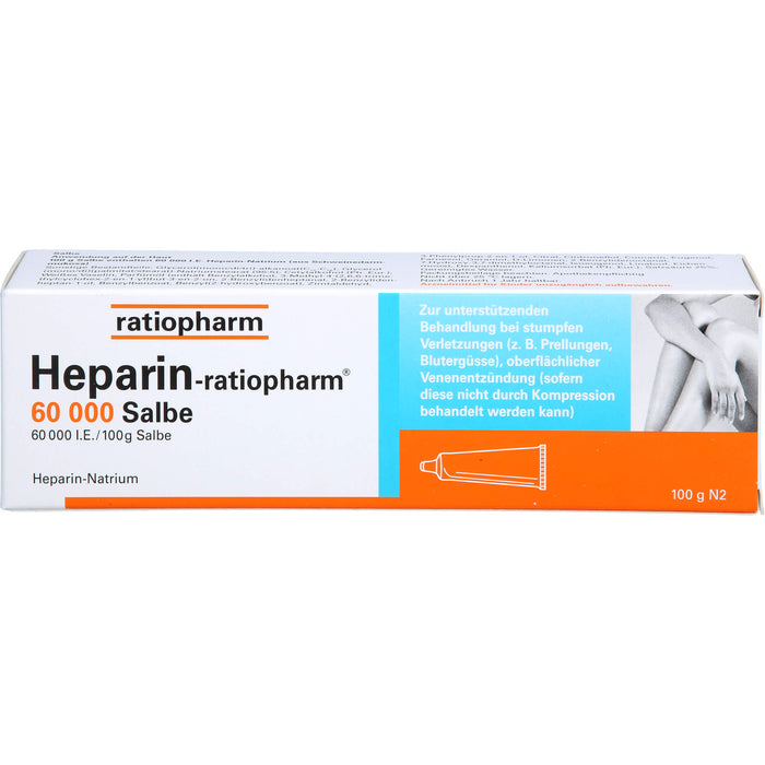 Heparin-ratiopharm 60 000 Salbe bei stumpfen Verletzungen, 100 g Salbe