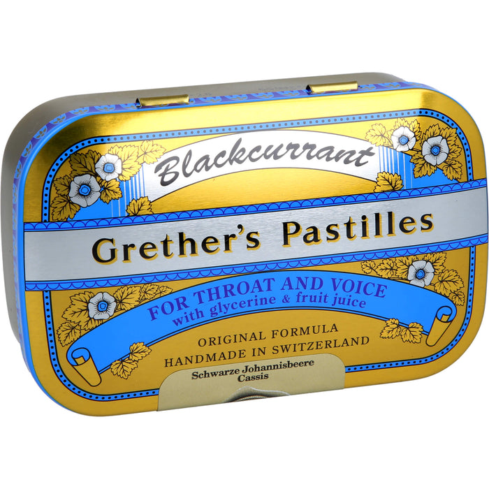 Grether's Pastilles Blackcurrant Gold für Hals und Stimme, 110 g Pastillen