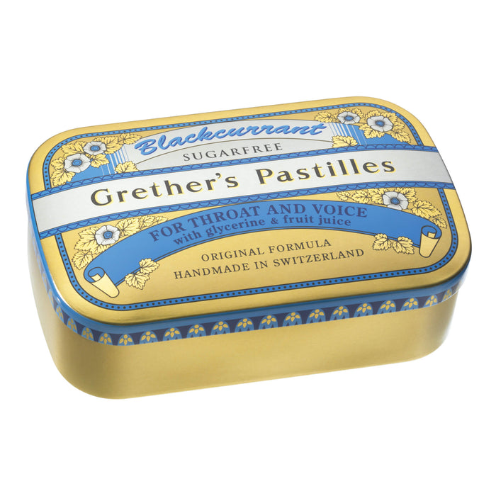 Grethers Blackcurrant Silber zuckerfreie Pastillen, 110 g Pastilles