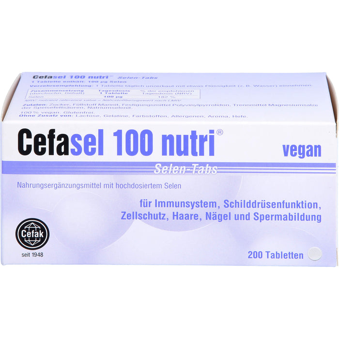 Cefasel 100 nutri Selen-Tabs, 200 pcs. Tablets