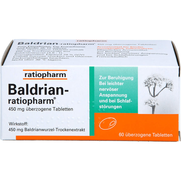 Baldrian-ratiopharm überzogene Tabletten zur Beruhigung, 60 St. Tabletten