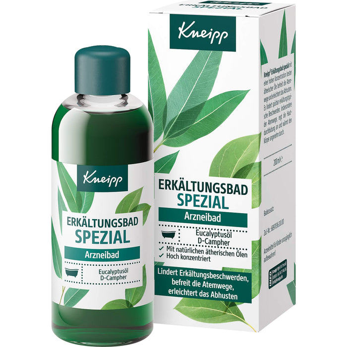 Kneipp Erkältungsbad Spezial befreit die Atemwege und erleichtert das Abhusten, 200 ml Badezusatz