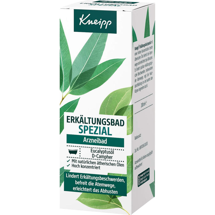 Kneipp Erkältungsbad Spezial befreit die Atemwege und erleichtert das Abhusten, 200 ml Badezusatz