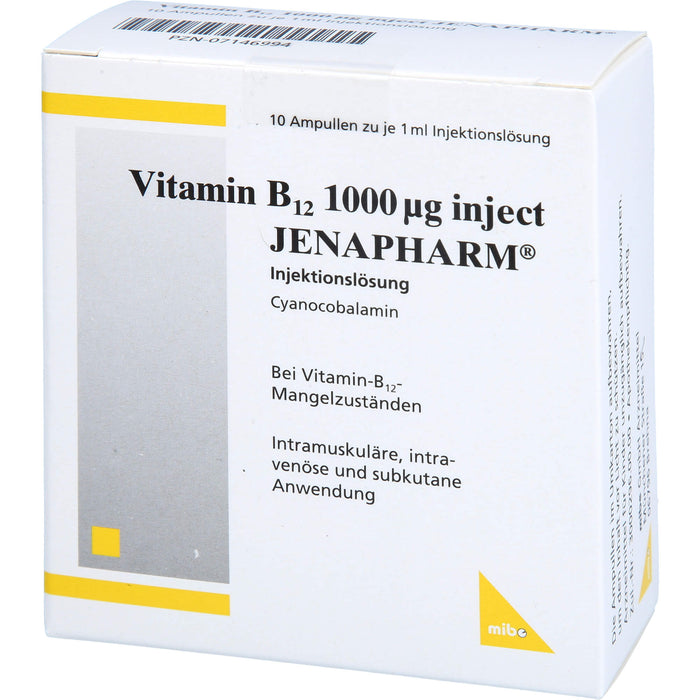 Vitamin B12 1000 µg inject JENAPHARM Injektionslösung bei Vitamin-B12-Mangelzuständen, 10 pc Ampoules