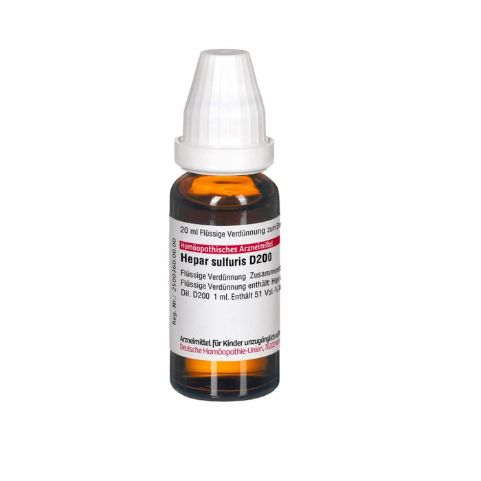 Hepar sulfuris D200 DHU Dilution, 20 ml Lösung