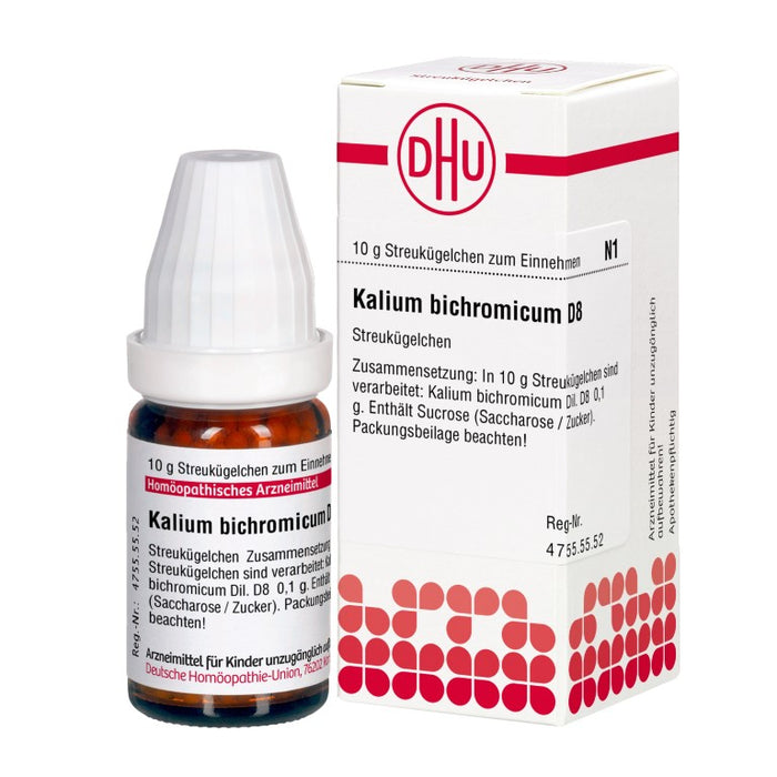 Kalium bichromicum D8 DHU Globuli, 10 g Globuli