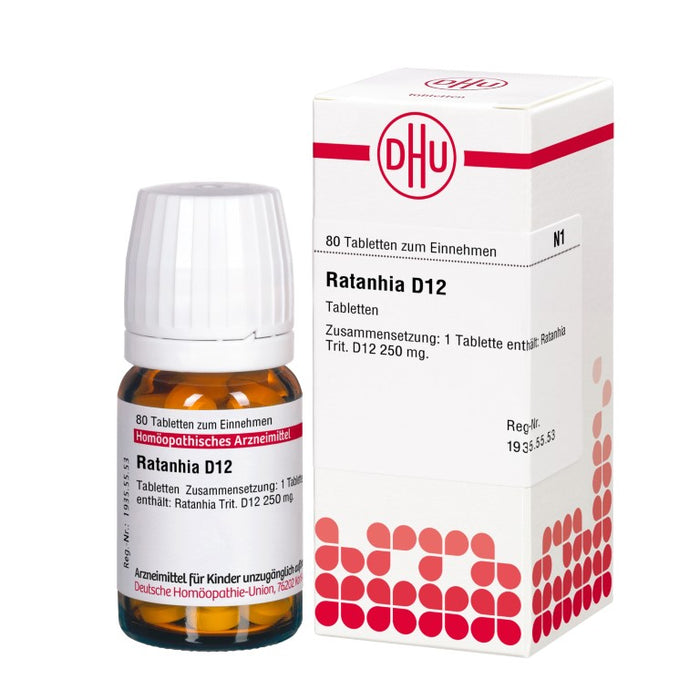 Ratanhia D12 DHU Tabletten, 80 St. Tabletten