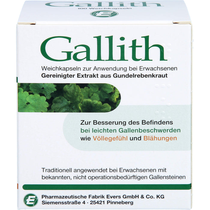 Gallith Weichkapseln zur Besserung des Befindens bei leichten Gallenbeschwerden, 100 pc Capsules