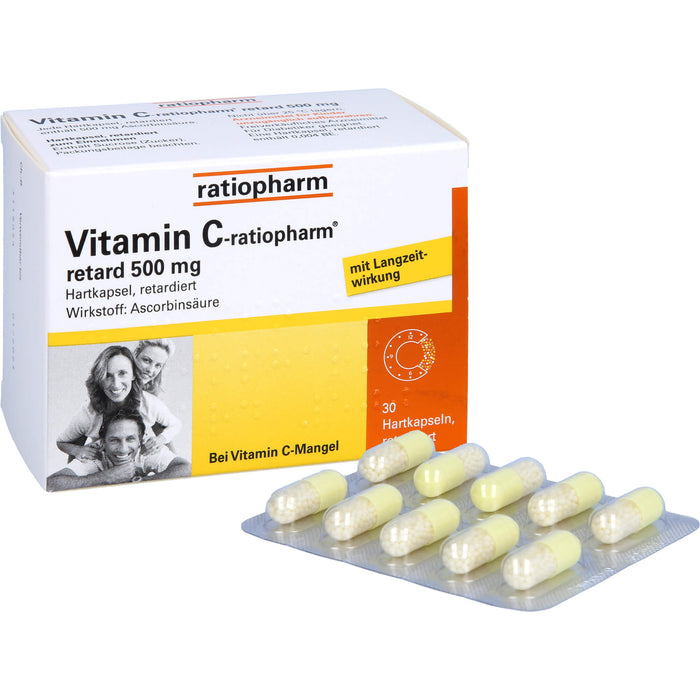 Vitamin C-ratiopharm retard 500 mg Hartkapseln, 30 pc Capsules