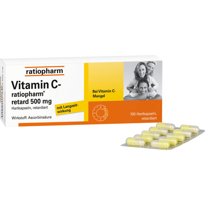 Vitamin C-ratiopharm retard 500 mg Kapseln, 100 St. Kapseln