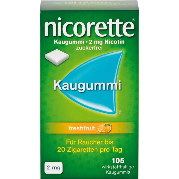 nicorette Kaugummi freshfruit 2 mg Reimport Pharma Gerke, 105 pcs. Chewing gum