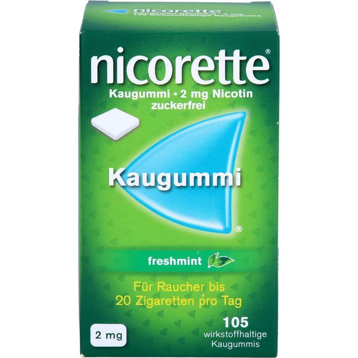 nicorette Kaugummi freshmint 2 mg Reimport Pharma Gerke, 105 pc Gomme à mâcher