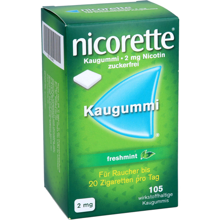 nicorette Kaugummi freshmint 2 mg Reimport Pharma Gerke, 105 pcs. Chewing gum