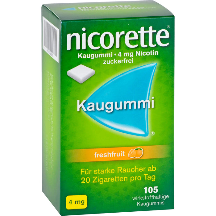 nicorette Kaugummi 4 mg freshfruit zur Raucherentwöhnung Reimport Pharma Gerke, 105 St. Kaugummi