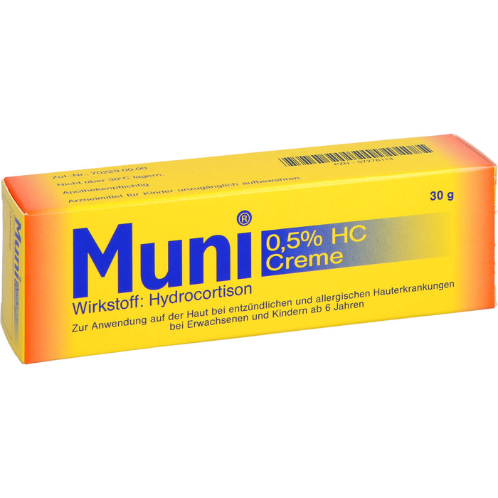 Muni 0,5% HC Creme bei entzündlichen und allergischen Hauterkrankungen, 30 g Cream