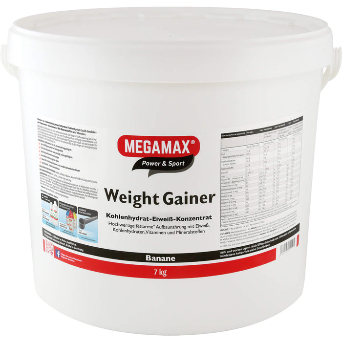 MEGAMAX Power & Sport Weight Gainer Pulver Bananen-Geschmack, 7 g Poudre