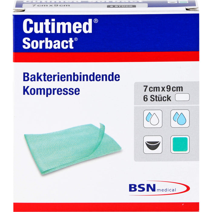 Cutimed Sorbact Kompressen 7x9cm, 6 St KOM