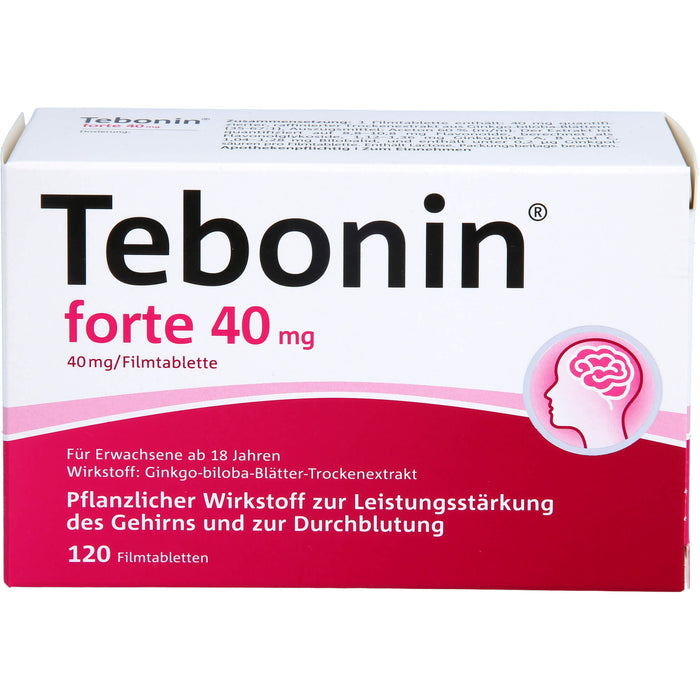 Tebonin forte 40 mg Filmtabletten zur Leistungsstärkung des Gehirns und zur Durchblutung, 120 pcs. Tablets