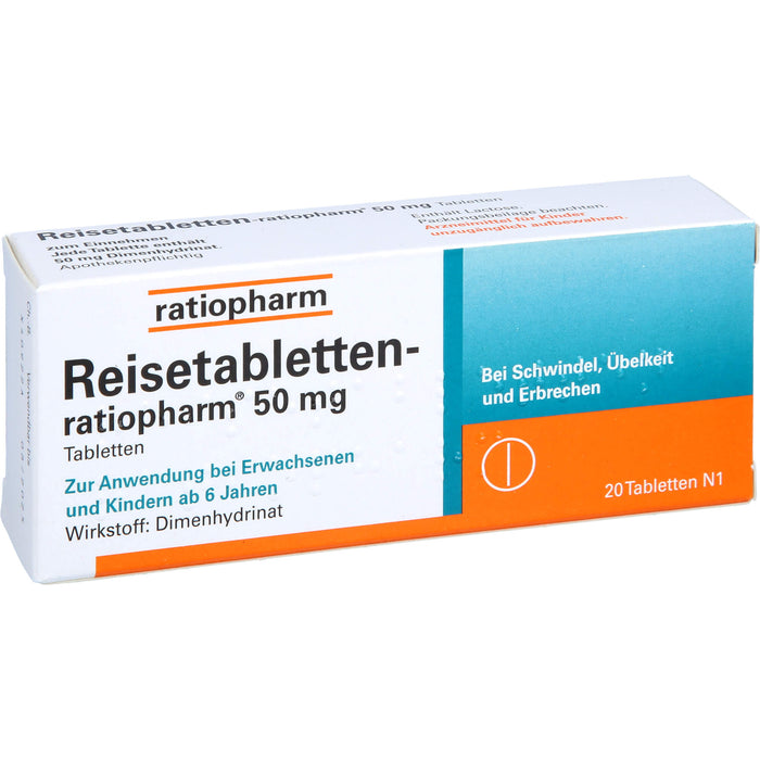 Reisetabletten-ratiopharm, 20 pc Tablettes