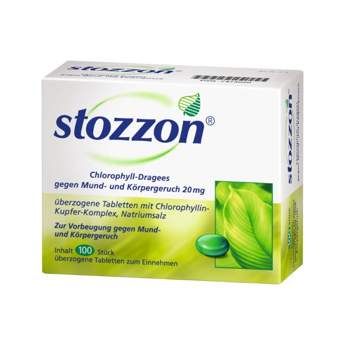 stozzon Chlorophyll-Dragees gegen Mund- und Körpergeruch, 100 pc Tablettes