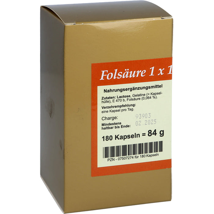 Folsäure 1 X 1 pro Tag, 180 St KAP