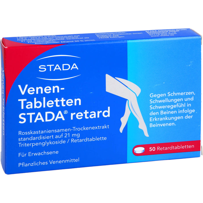 STADA Venen-Tabletten retard gegen Schmerzen, Schwellungen und Schweregefühl in den Beinen, 50 St. Tabletten