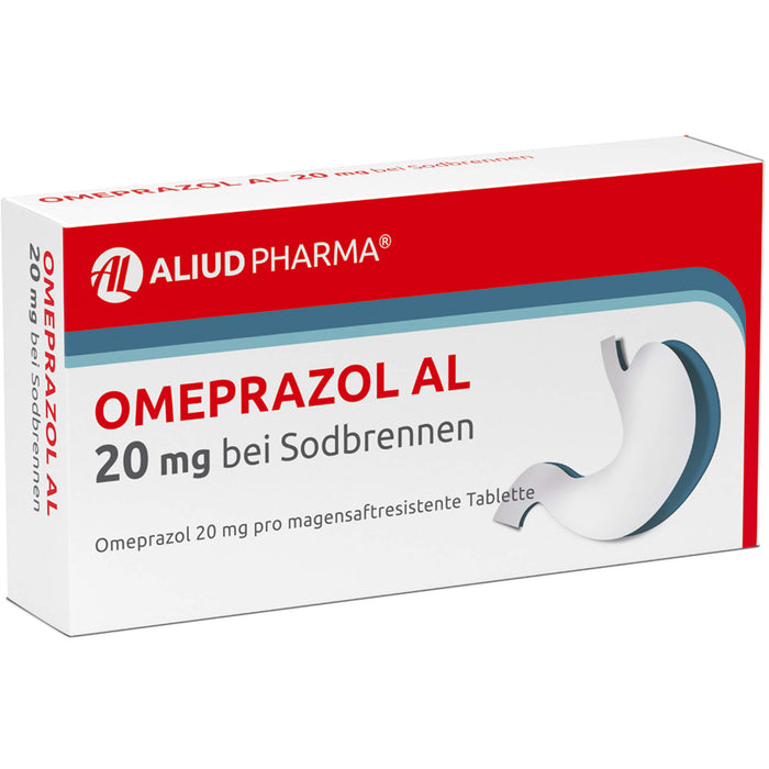 Omeprazol AL 20 mg Tabletten bei Sodbrennen, 7 St. Tabletten