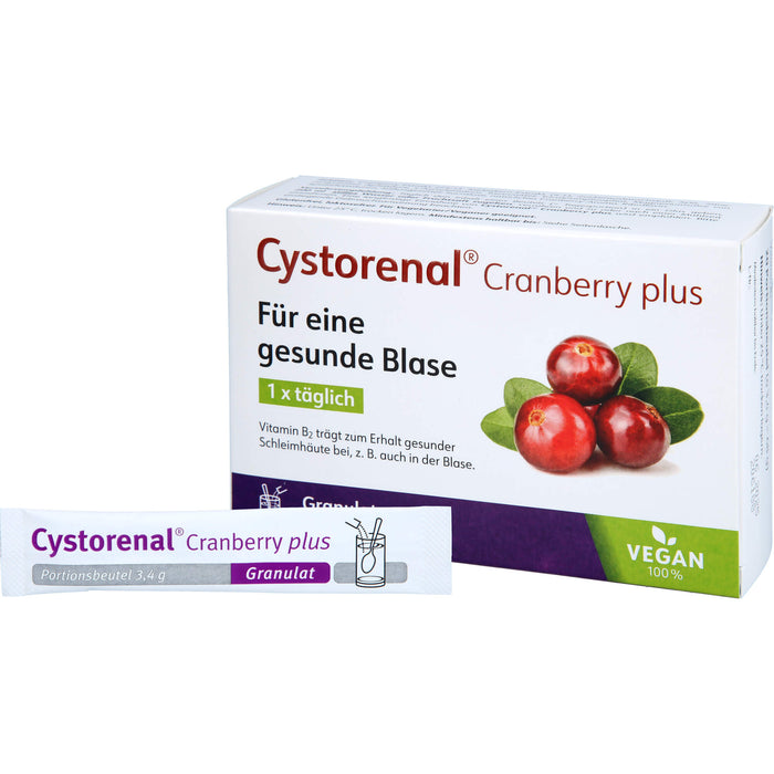 QUIRIS Cystorenal Cranberry plus Pulver für eine gesunde und starke Blase, mit Kürbiskernextrakt, Vitamin B2 und C, 20 pc Sachets