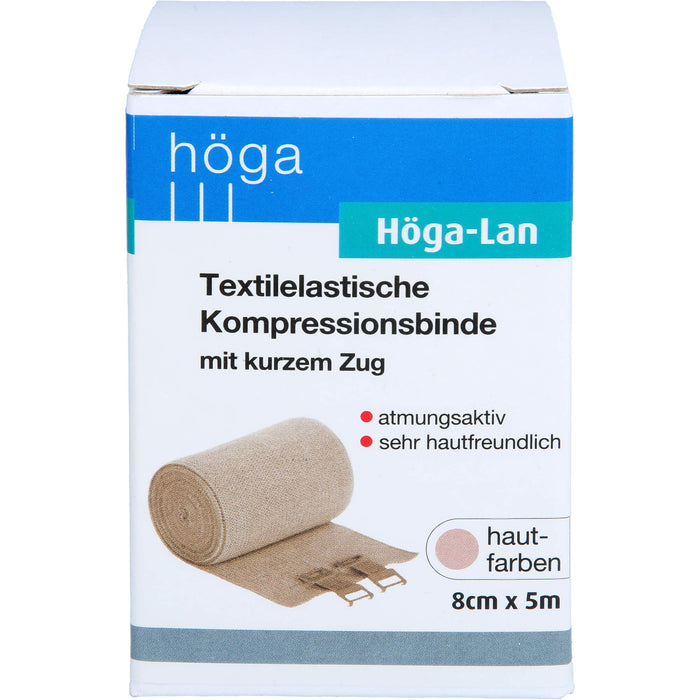 Höga-Lan textilelastische Kompressionsbinde mit kurzem Zug 8 cm x 5 m, 1 pc Bandage