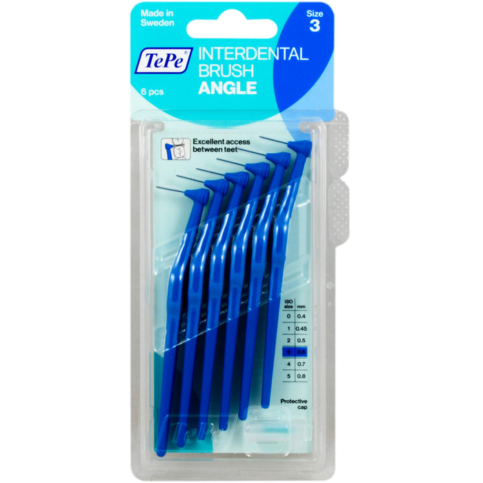 TePe Angle Interdentalbürsten 0,6 - 1,1 mm blau, 6 pc Brosses interdentaires