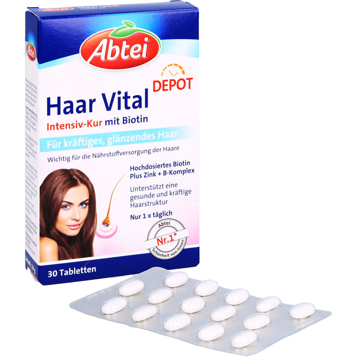 Abtei Haar Vital Intensiv-Kur mit Biotin Tabletten, 30 pc Tablettes