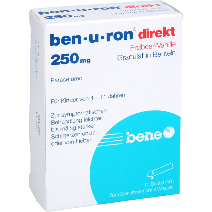 Ben-u-ron direkt Erdbeer/Vanille 250 mg Granulat, 10 pc Sachets