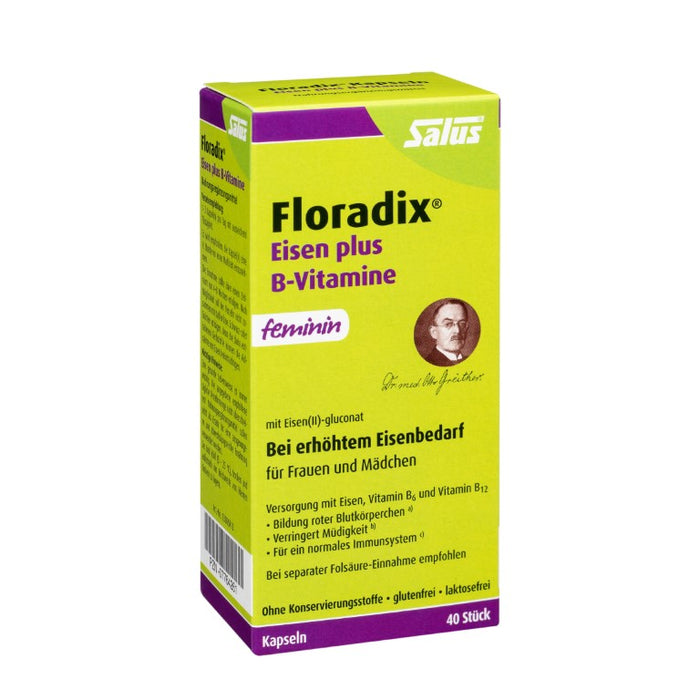 Floradix Eisen plus B-Vitamine feminin Kapseln, 40 pc Capsules