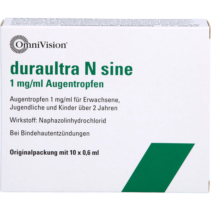 duraultra N sine 1 mg/ml Augentropfen bei Bindehautentzündungen, 10 pc Pipettes à dose unique