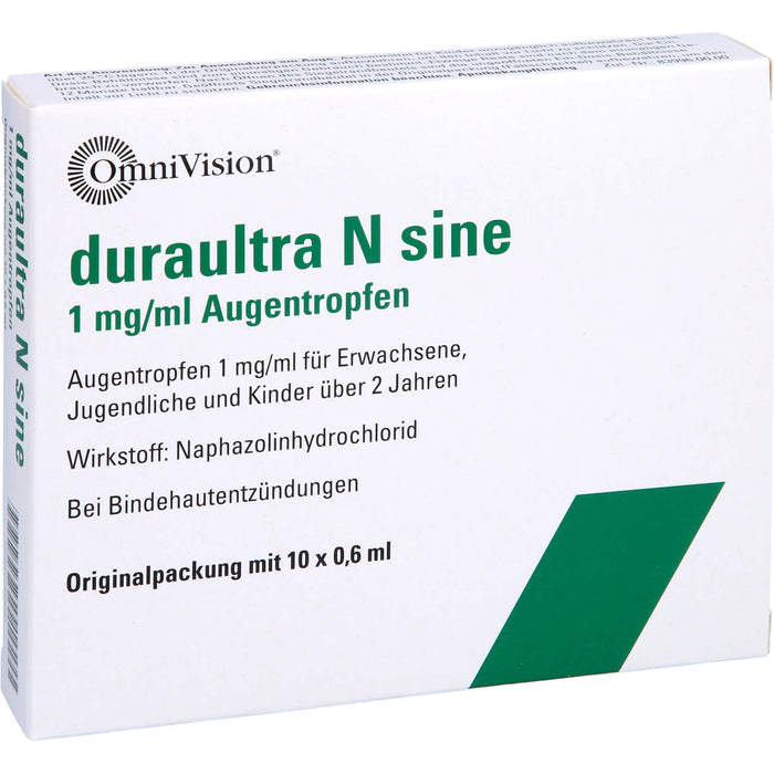 duraultra N sine 1 mg/ml Augentropfen bei Bindehautentzündungen, 10 pc Pipettes à dose unique