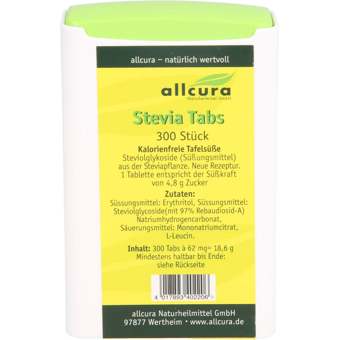 Allcura Stevia Tabs, 300 pcs. Tablets