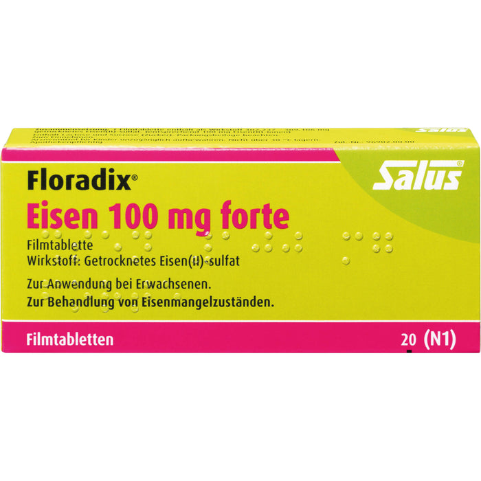 Floradix Eisen 100 mg forte Filmtabletten, 20 pc Tablettes