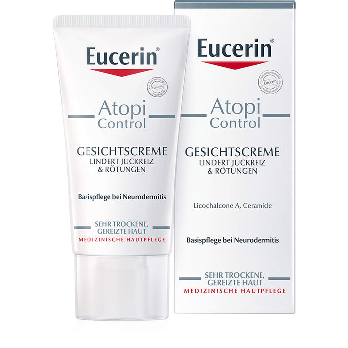 Eucerin AtopiControl Gesichtscreme lindert Juckreiz & Rötungen, 50 ml Crème