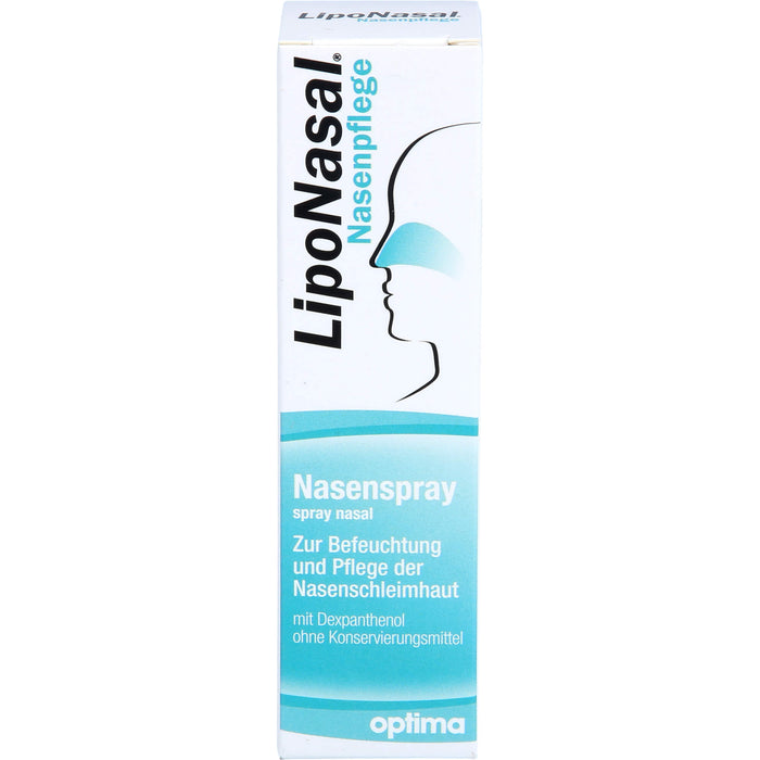 LipoNasal Nasenpflege, Nasenspray zur Befeuchtung und Pflege der Nasenschleimhaut, mit Dexpanthenol, ohne Konservierungsmittel, 10 ml Solution