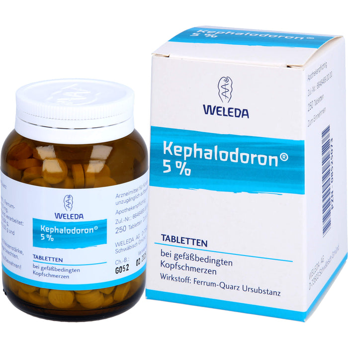 WELEDA Kephalodoron 5% Tabletten bei gefäßbedingten Kopfschmerzen, 250 pc Tablettes