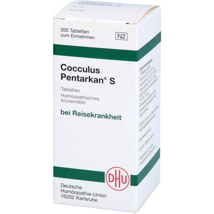 DHU Cocculus Pentarkan S Tabletten bei Reisekrankheit, 200 pc Tablettes