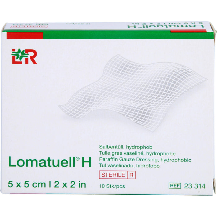 Lomatuell H 5 cm x 5 cm steril Salbentüll, hydrophob, 10 St. Verband