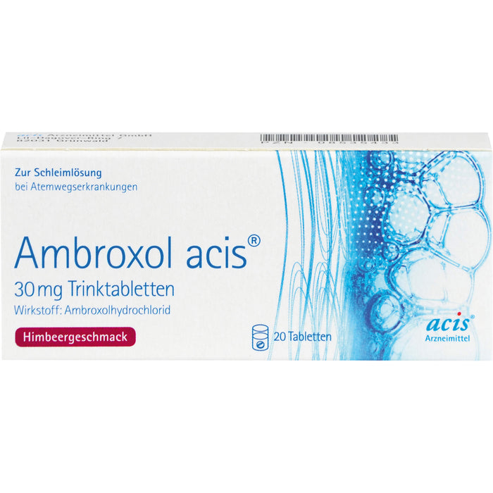 Ambroxol acis 30 mg Trinktabletten zur Schleimlösung bei Atemwegserkrankungen, 20 pcs. Tablets