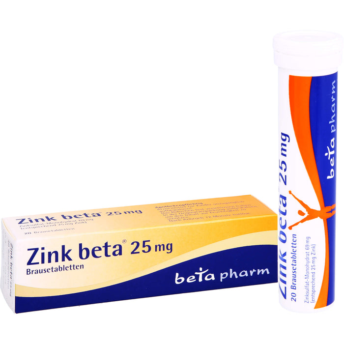 Zink beta 25 mg Brausetabletten, 100 pc Tablettes